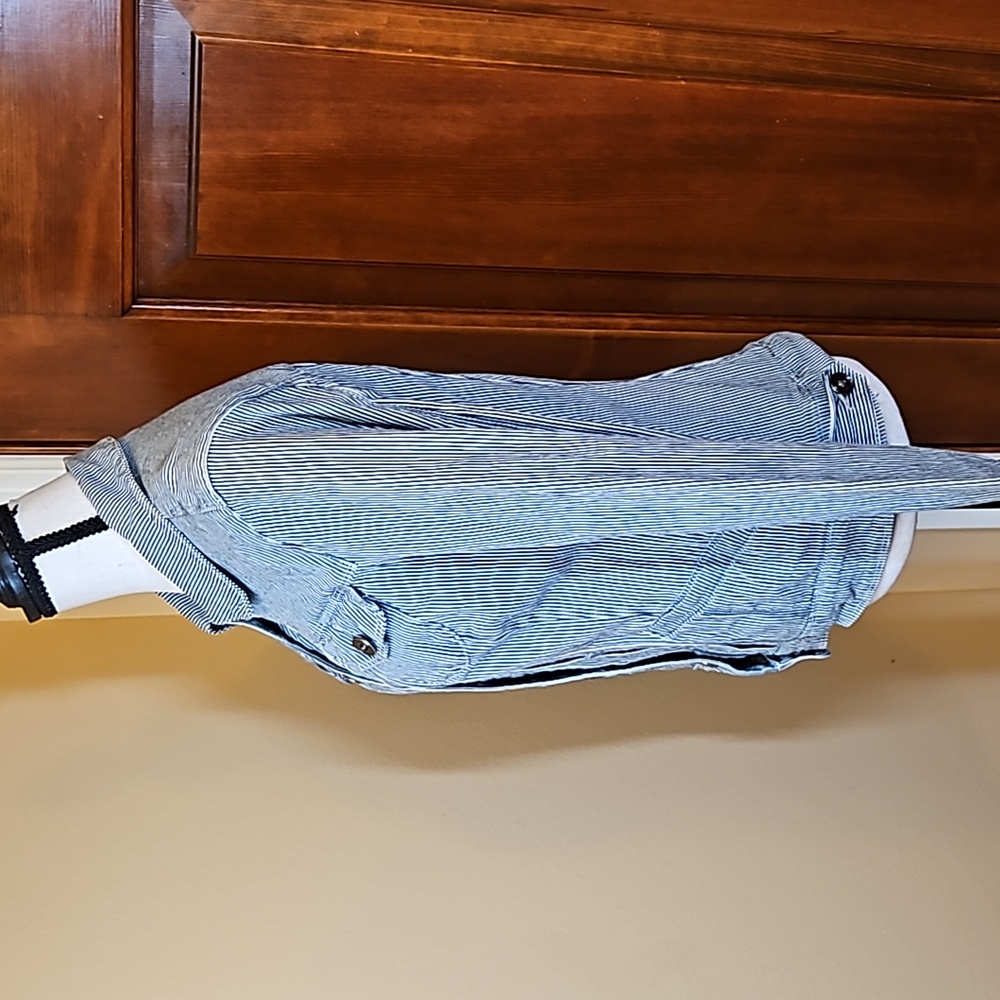 Baccini Jacket Button Down S Stripes Small Black … - image 7